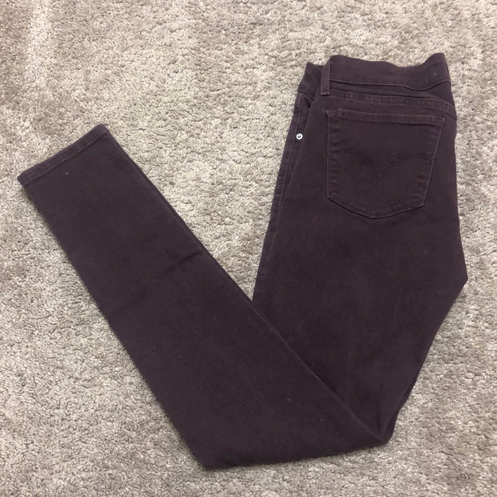 Dark burgundy 711 skinny Levi’s